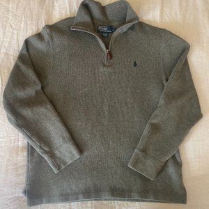 Vintage Men’s Polo Quarter Zip Pullover in Gray